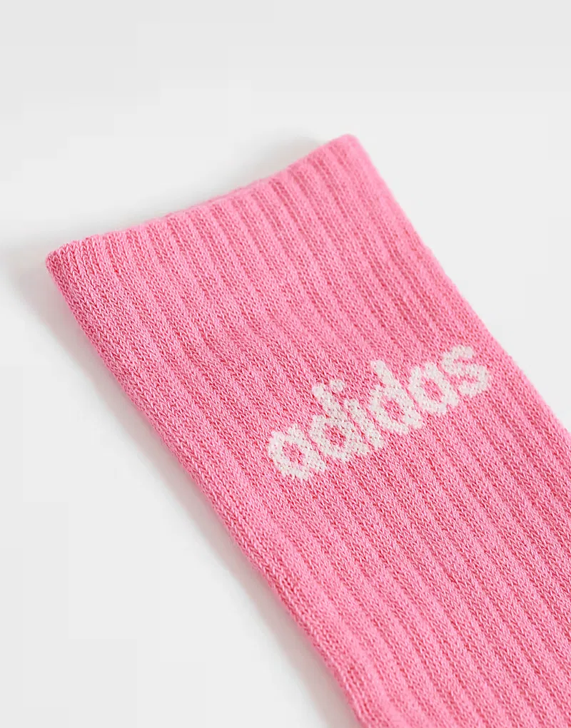 Носки высокие Three Stripes Studios 3 шт Adidas Performance, белый/розовый — фото 3