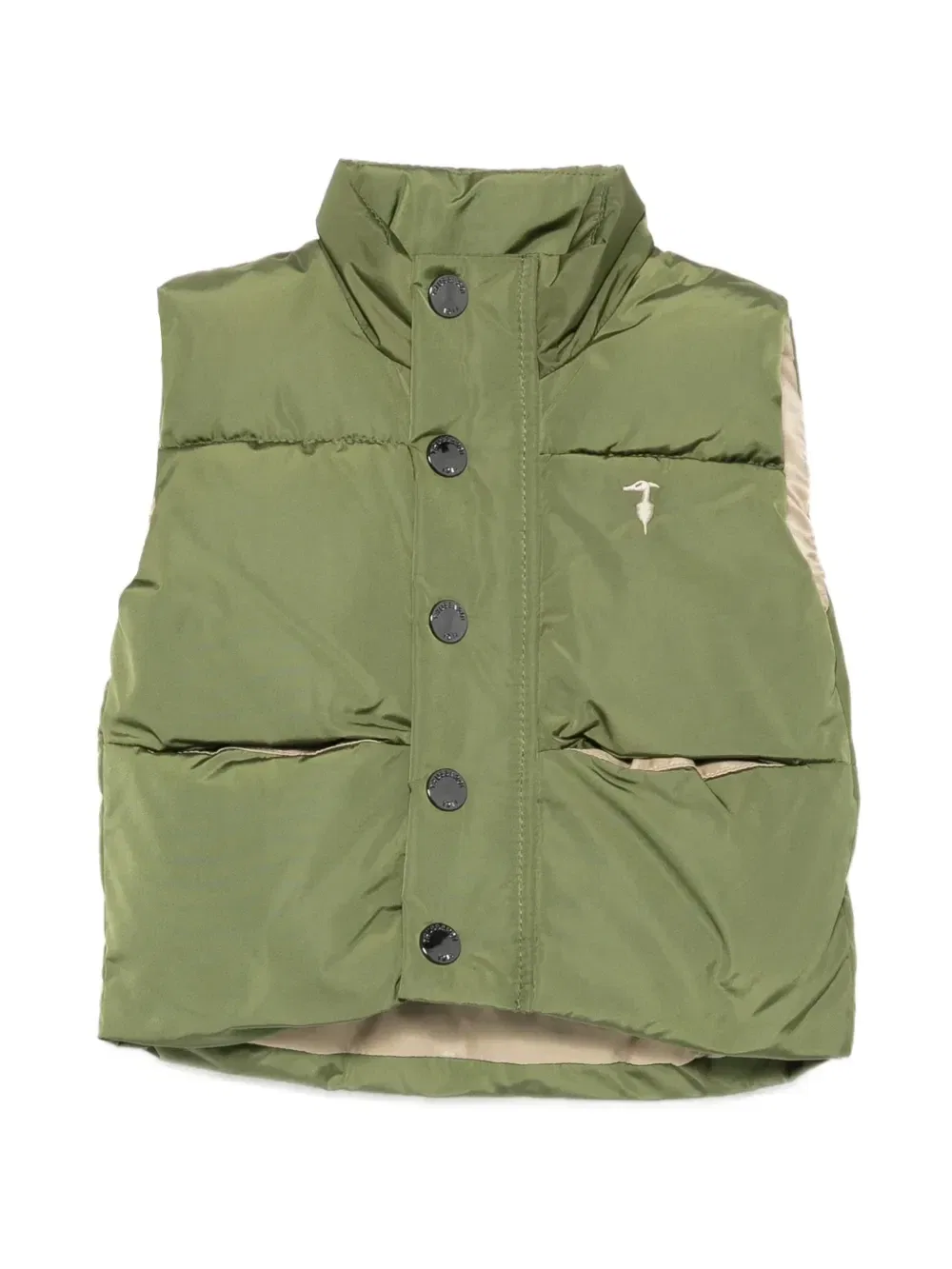 Стеганый жилет с логотипом TRUSSARDI JUNIOR, зеленый