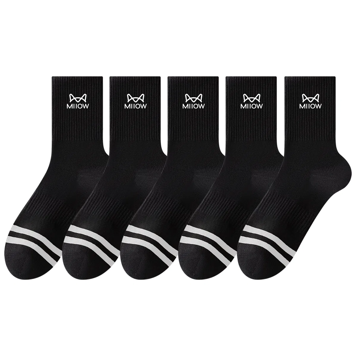 Детские носки с длинным голенищем [5 Pack]5 Black White MIIOW