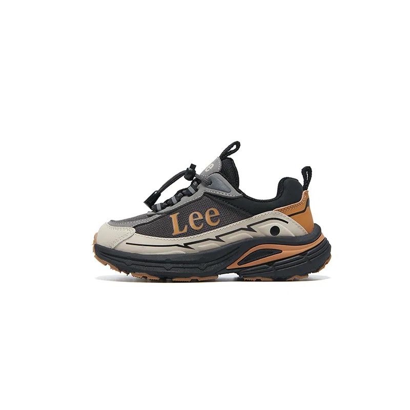 Детские кроссовки с принтом из синтетической кожи и текстиля Lee, Khaki Black