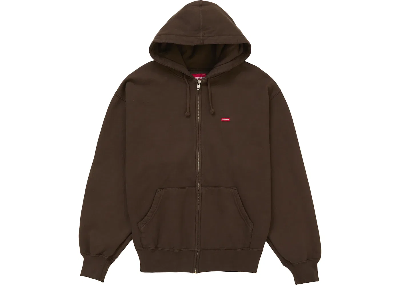 Мужская худи на молнии с капюшоном с принтом Supreme, Brown