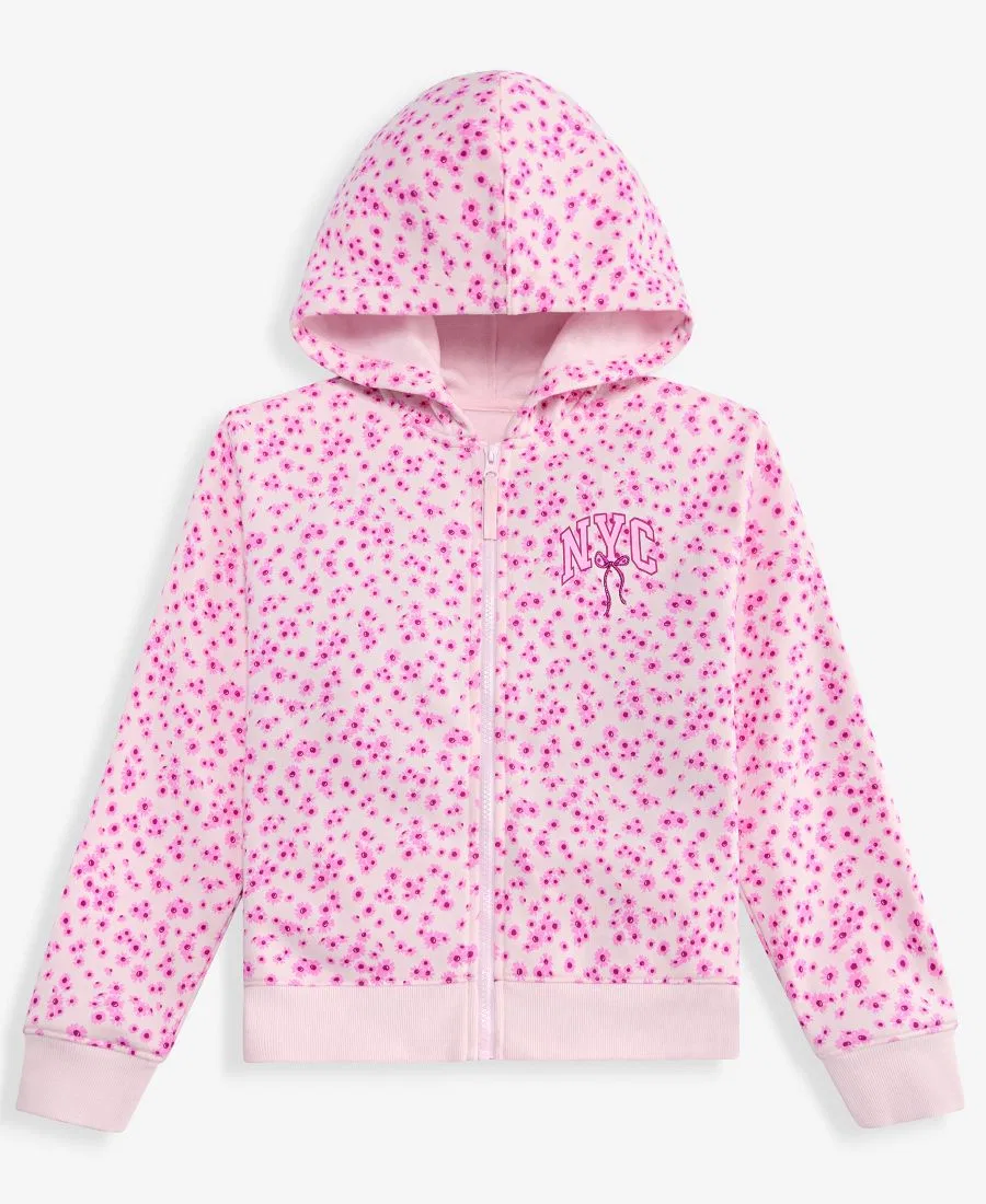 Детский флисовый худи на молнии с принтом NYC Bow Epic Threads, Pink Polish — фото 2
