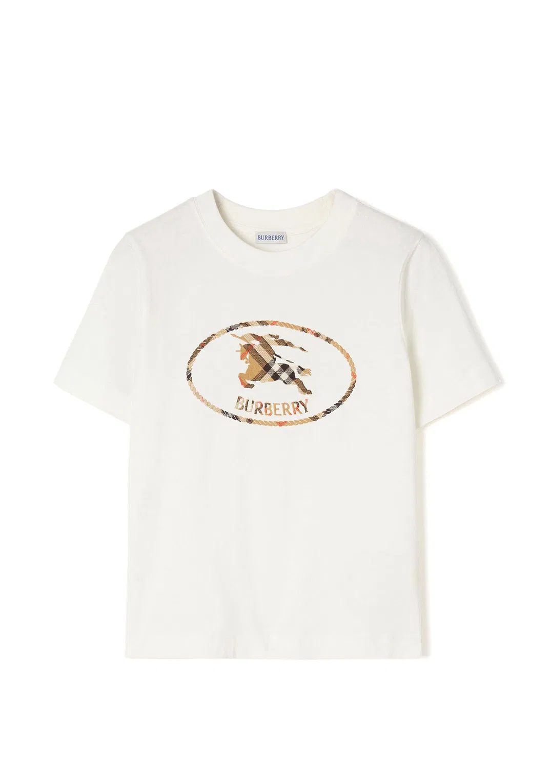 Футболка Burberry Check Knight Stamp, мужская, белый