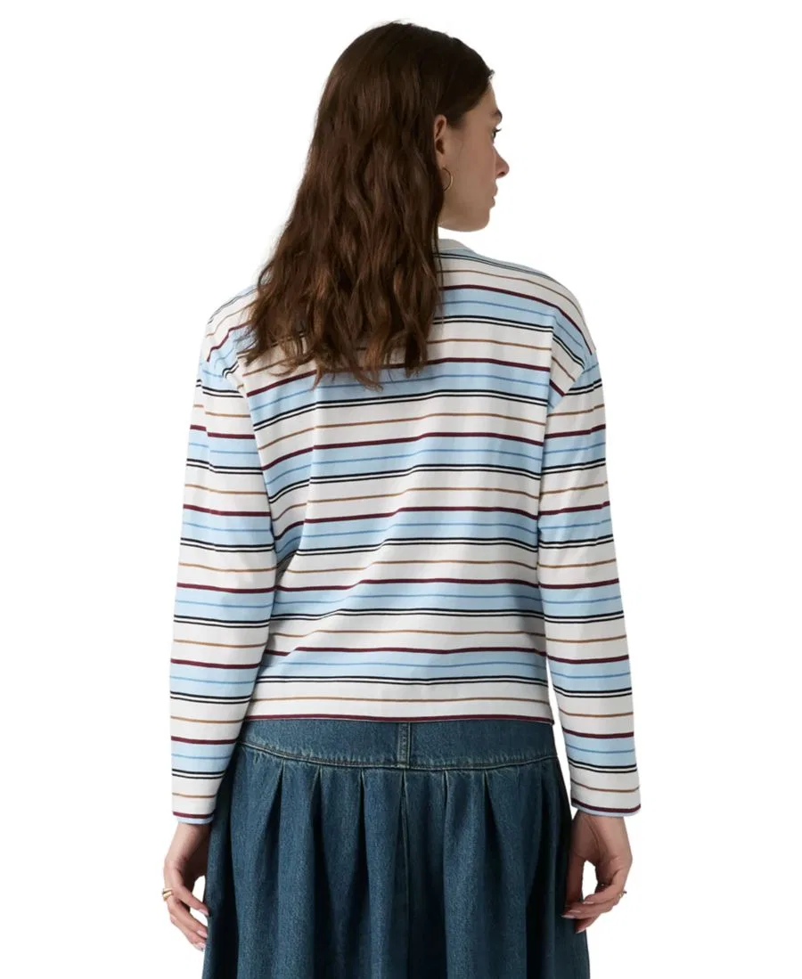 Футболка с длинным рукавом Vintage Levi's, Wednesday Stripe Egret — фото 4