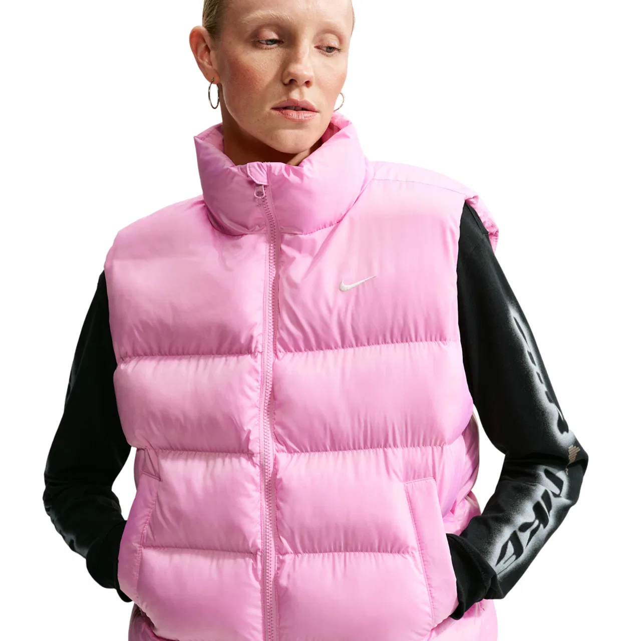 Женский жилет с утеплителем, свободного кроя, Nike Therma-FIT Synthetic Classic, Nike, Pink Rise/Sail