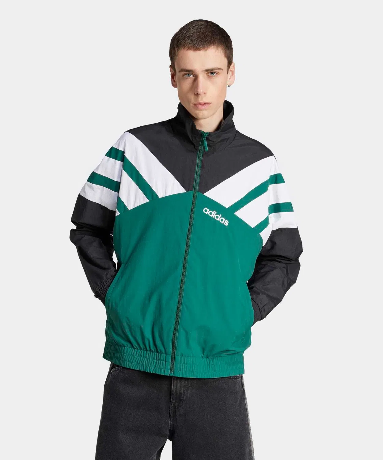 Мужское/Женское худи-джерси с молнией, свободный крой, модель Track Top Adidas, Green