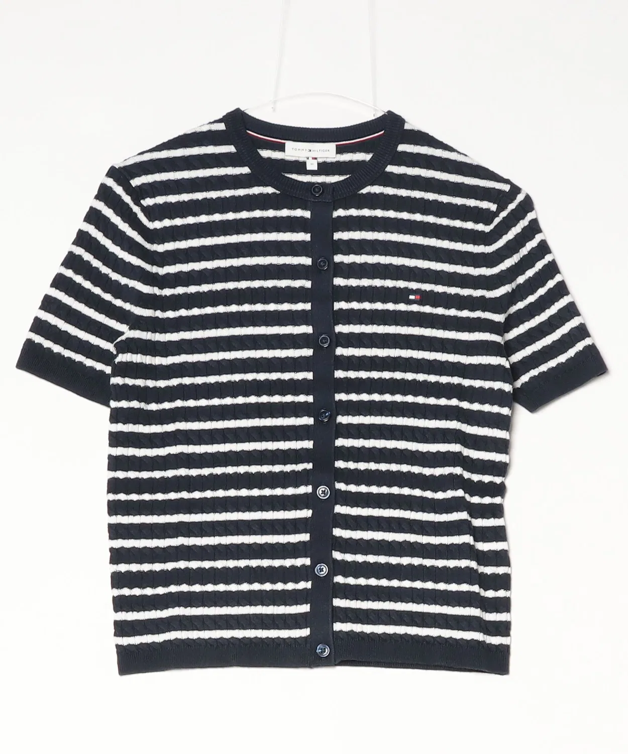 Женский кардиган с коротким рукавом, хлопковый TOMMY HILFIGER, Синий