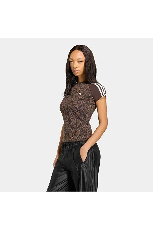 Женская футболка с принтом Cali animal pattern Adidas, Toprak Strata / Aurora Coffee