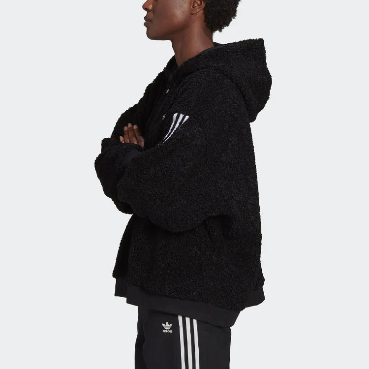 Куртка меховая Adidas Originals Sherpa Zipped, черный — фото 4