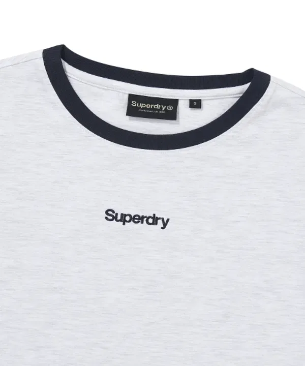 Футболка с воротником-гольф, Superdry, Light Melange Grey — фото 3