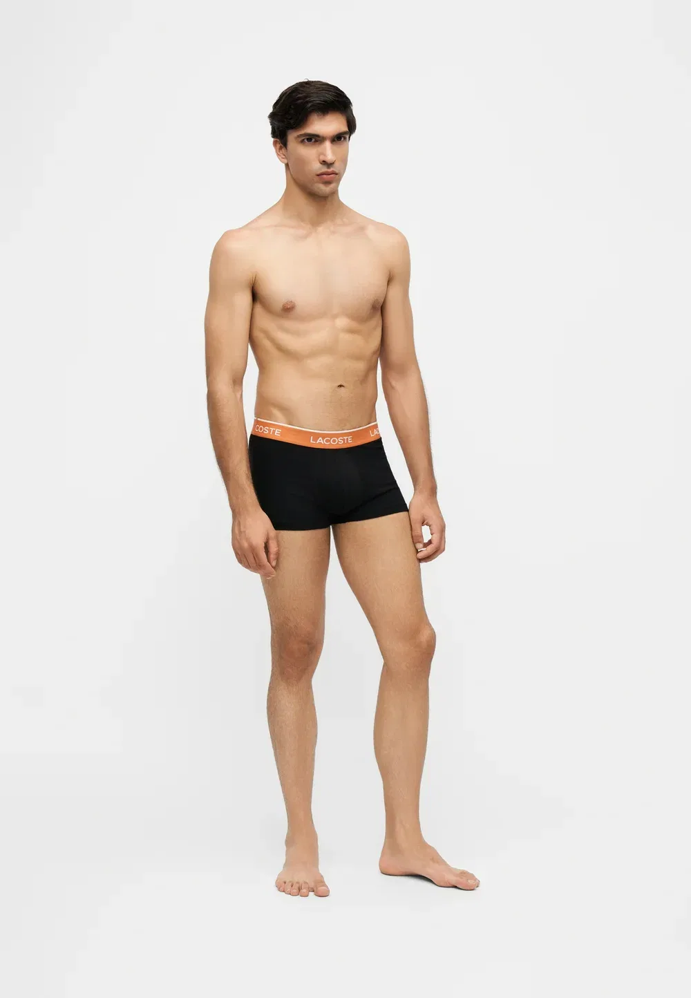 Комплект из 3 трусов-плавок Lacoste, Black/Pumpkin Orange