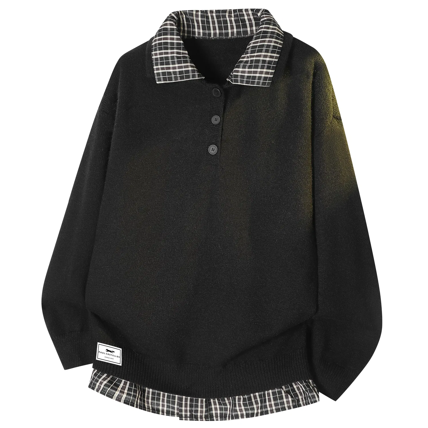 Детский свитер с поло-воротником PAUL COSTELLOE, Black
