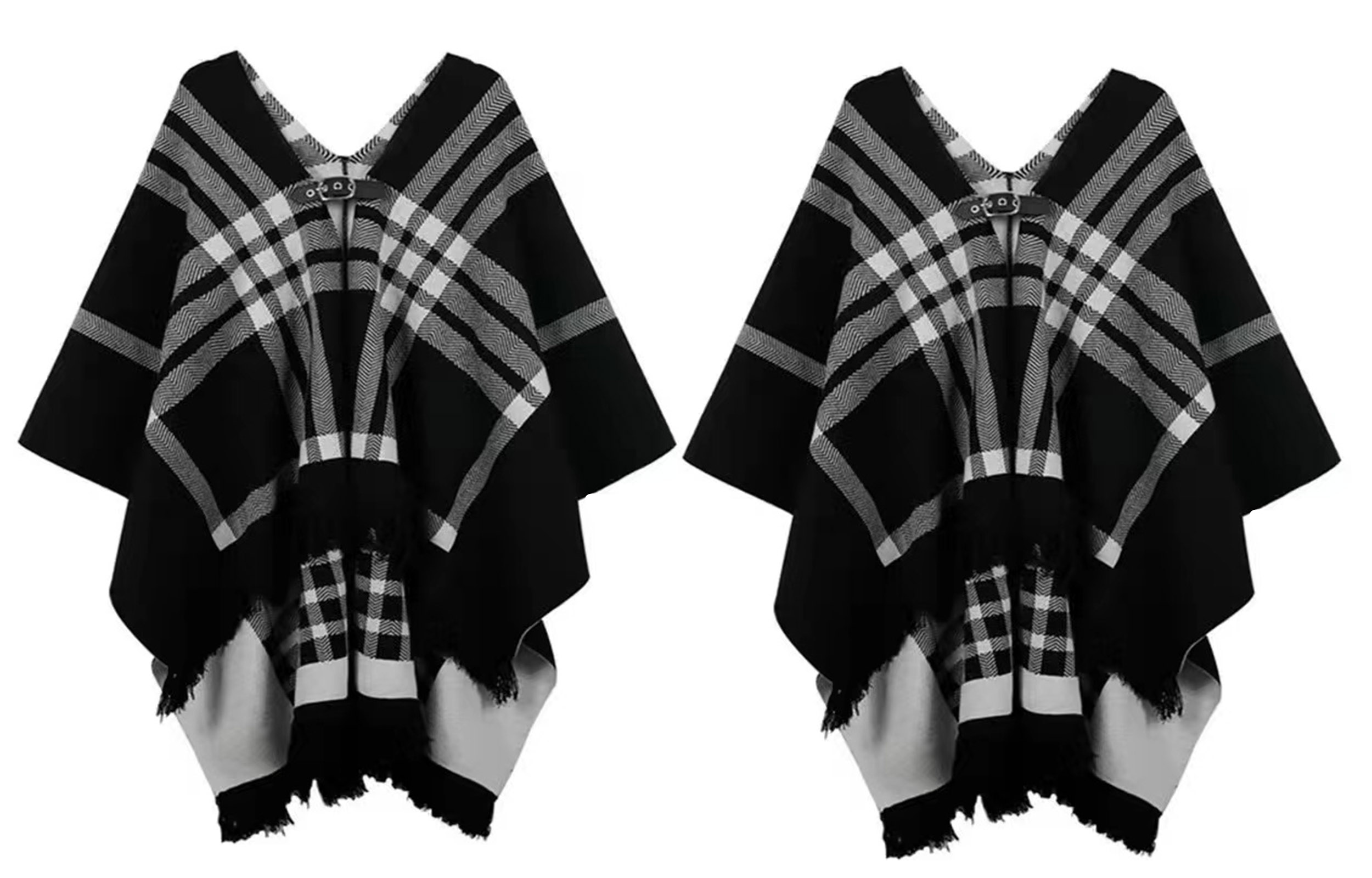 

ALIEN BANG Женская шаль, 2 Pack (Black White Double-Sided+Black White Double-Sided)