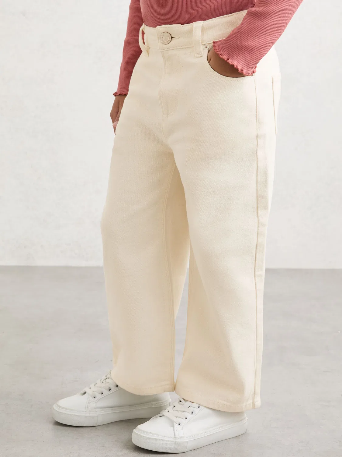 Джинсы Reiss Ecru Sky, широкие, для девочек, цвет Ecru
