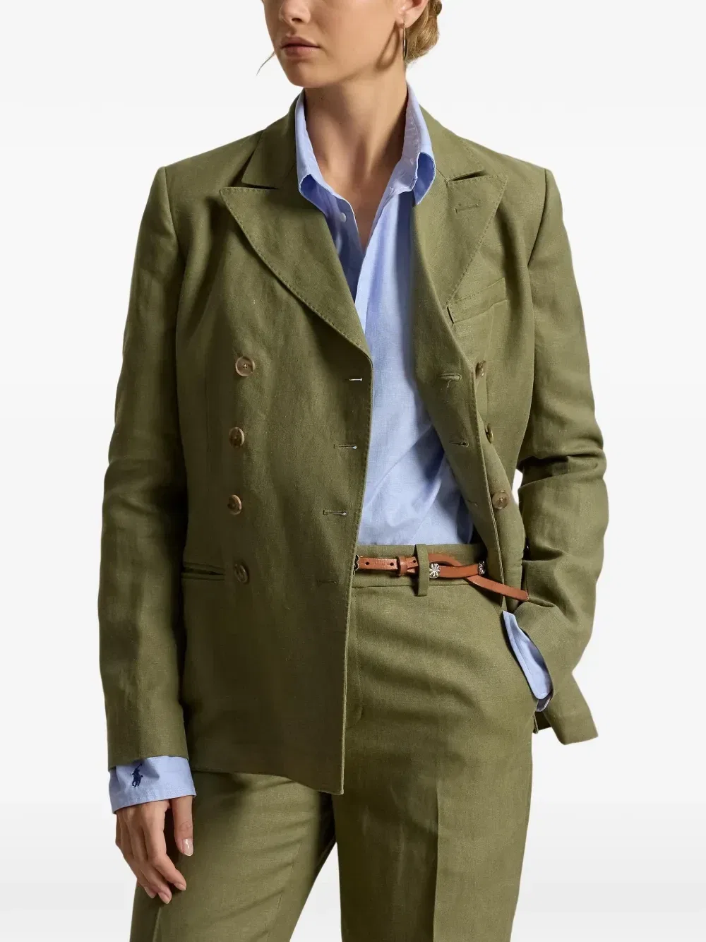 Двубортный блейзер Calvin POLO RALPH LAUREN, зеленый — фото 3