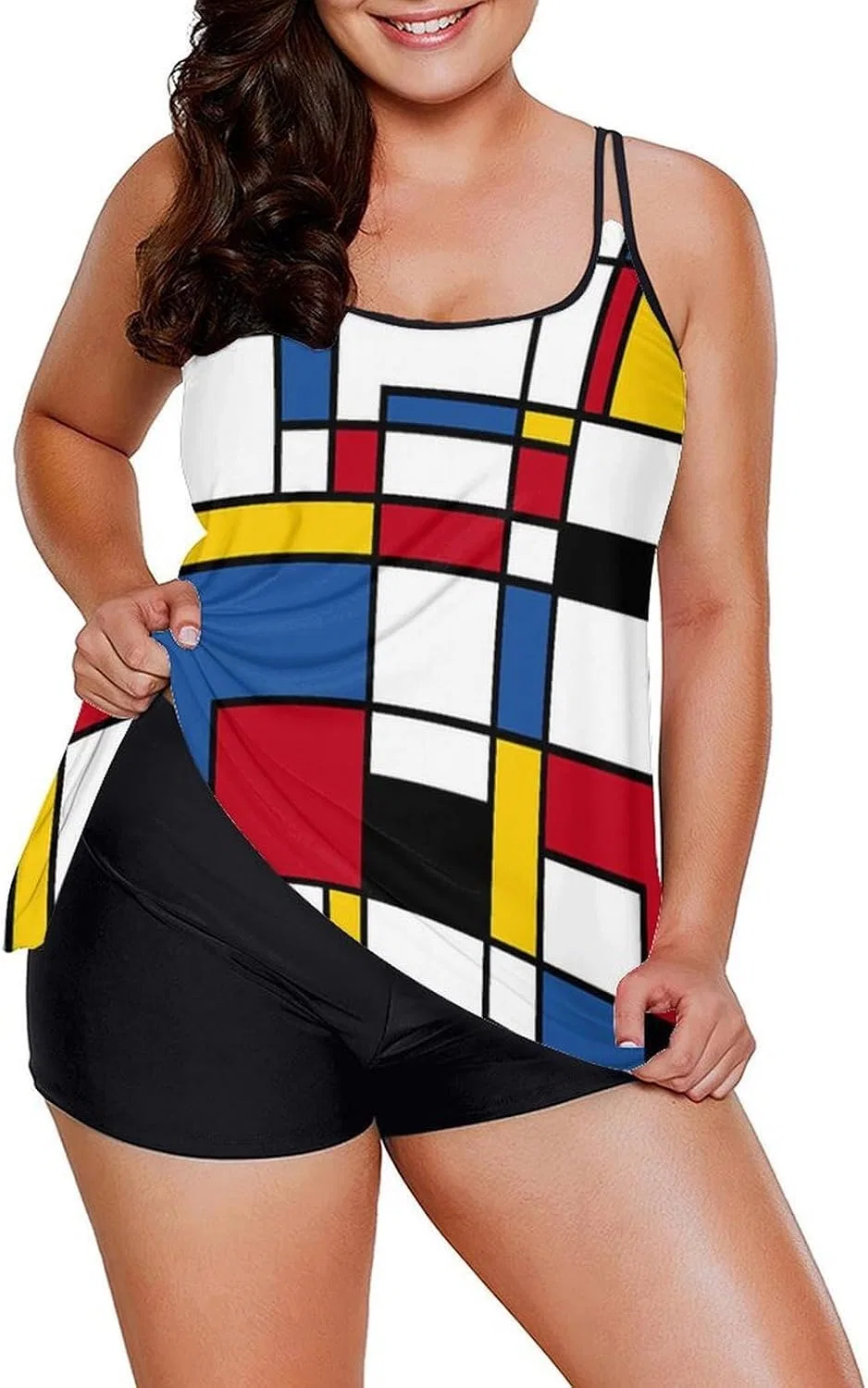 Женский танкини с высокими трусиками, контроль живота, Mondrian Stylestyle-20