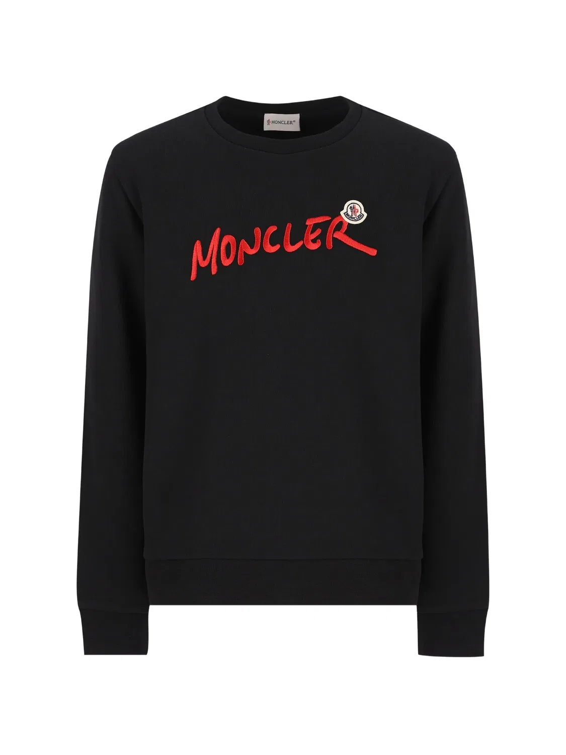 Свитер с вышитым логотипом Moncler Enfant, черный