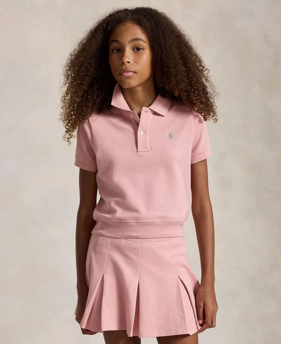 Комплект из поло и юбки из тянущейся сетки, с вышивкой Pony Polo Ralph Lauren, Adirondack Rose