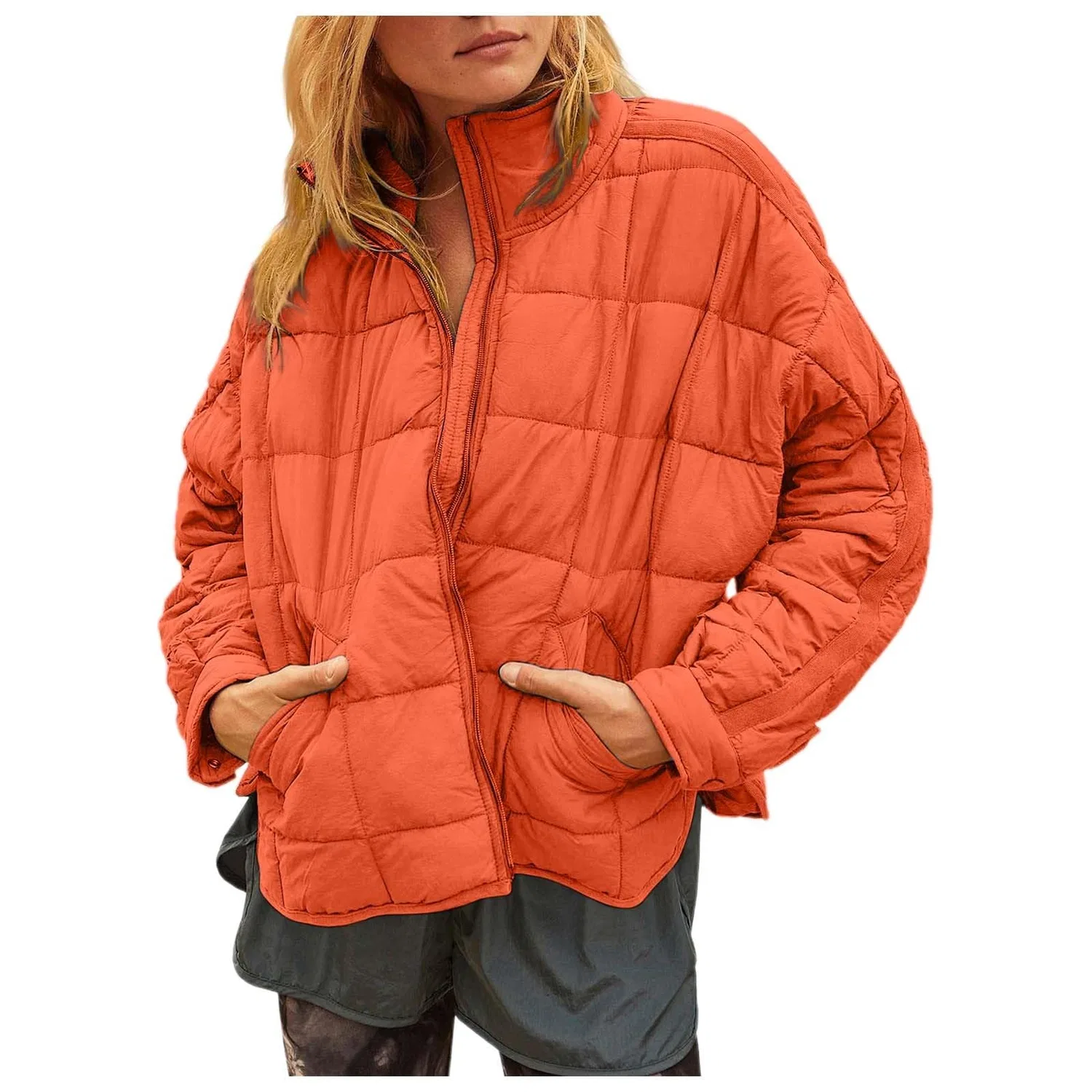 Женское легкое пальто oversize с длинным рукавом, Arancione