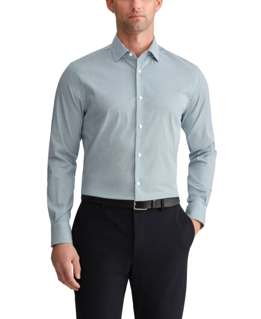 Рубашка с воротником-стойкой, в полоску Tommy Hilfiger, Light Blue
