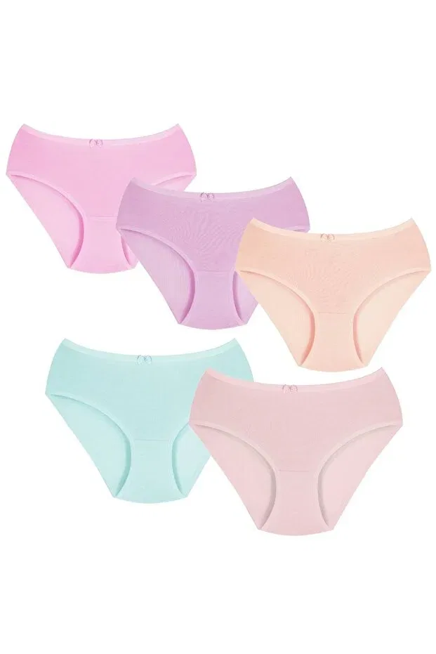 Детские трусы для девочек хлопковые комплект 5 шт 022 girl's basic mix 5-piece panties pack Newlilla, Mix Colors — фото 3