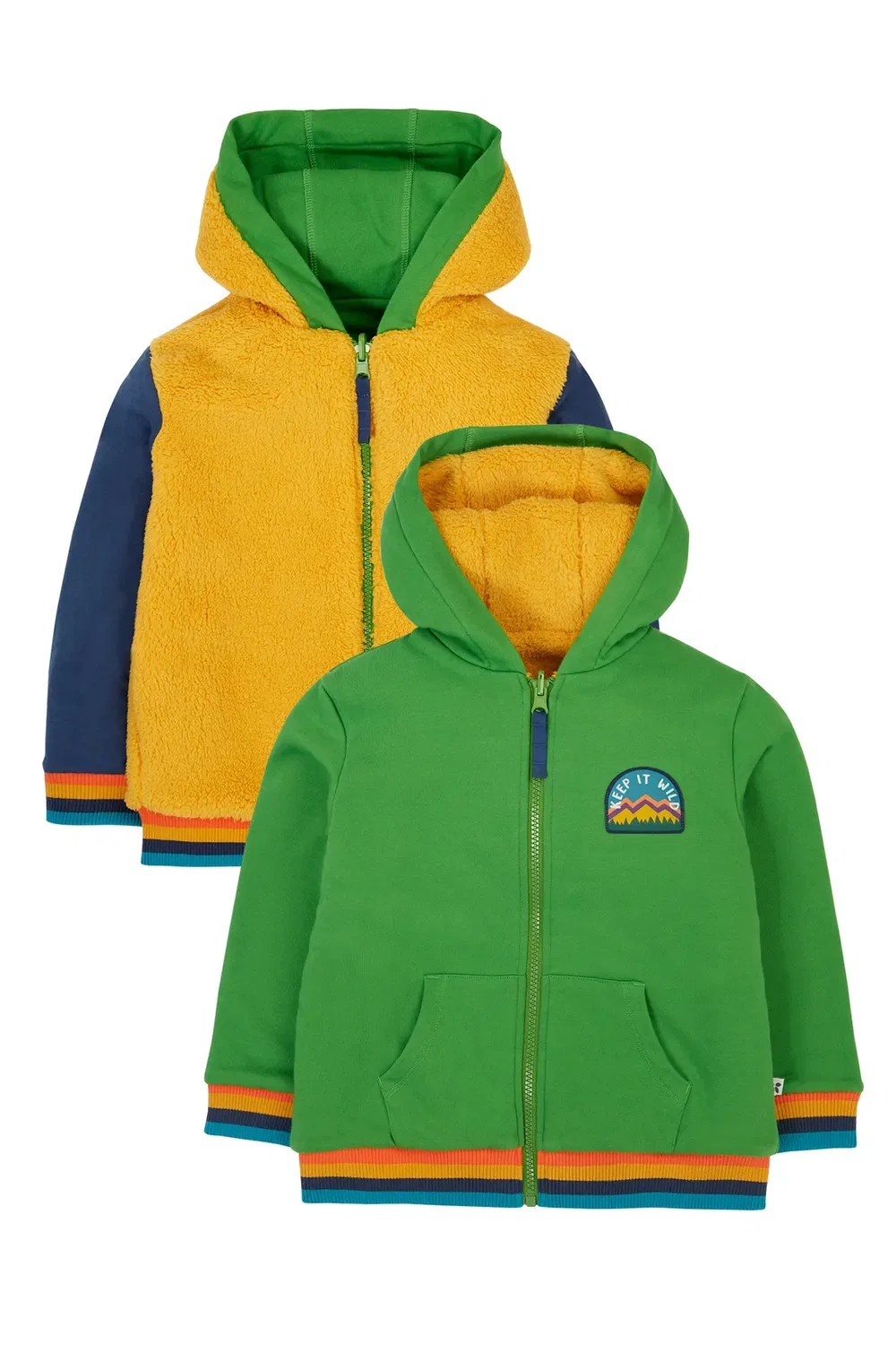 Детский реверсивный худи Helston Frugi, Yellow
