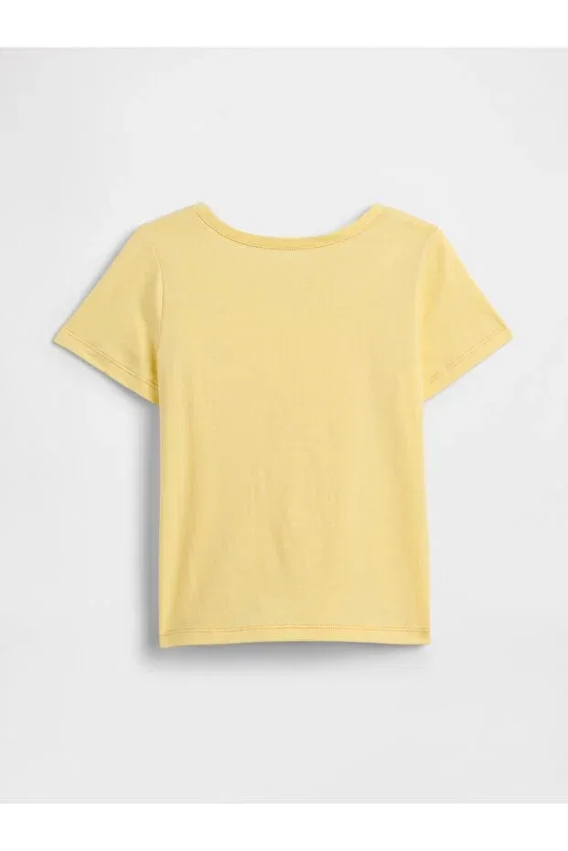 Детская футболка для девочек с принтом Yellow Baby Logo T-Shirt Gap, Yellow-004 — фото 3