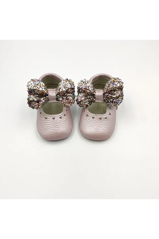 Детские туфли-лодочки без каблука с принтом Bebekstar, Bright Pink — фото 2