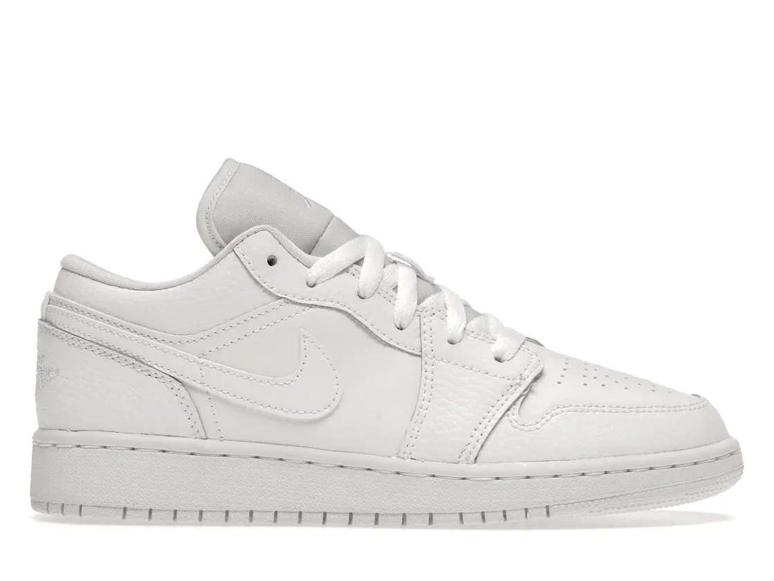 Детские кроссовки Lifestyle с текстурным замшевым верхом Jordan 1 Low, White/White-White