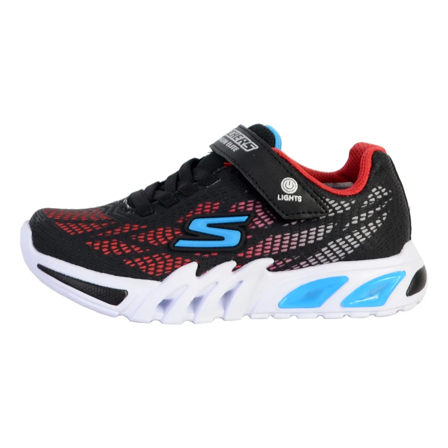 Детские кроссовки со светящейся подошвой Flex-Glow Elite Vorlo Skechers, Schwarz Rot