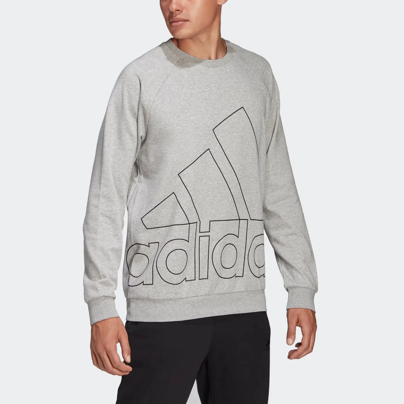 Свитшот с принтом логотипа Big Lo Swt Ft Adidas, светло-серый — фото 4