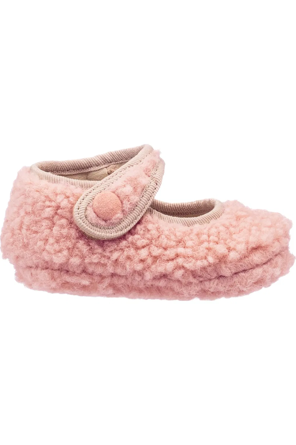 Ботиночки детские на липучке Faux Shearling Mary Jane Elephantito, розовый — фото 2