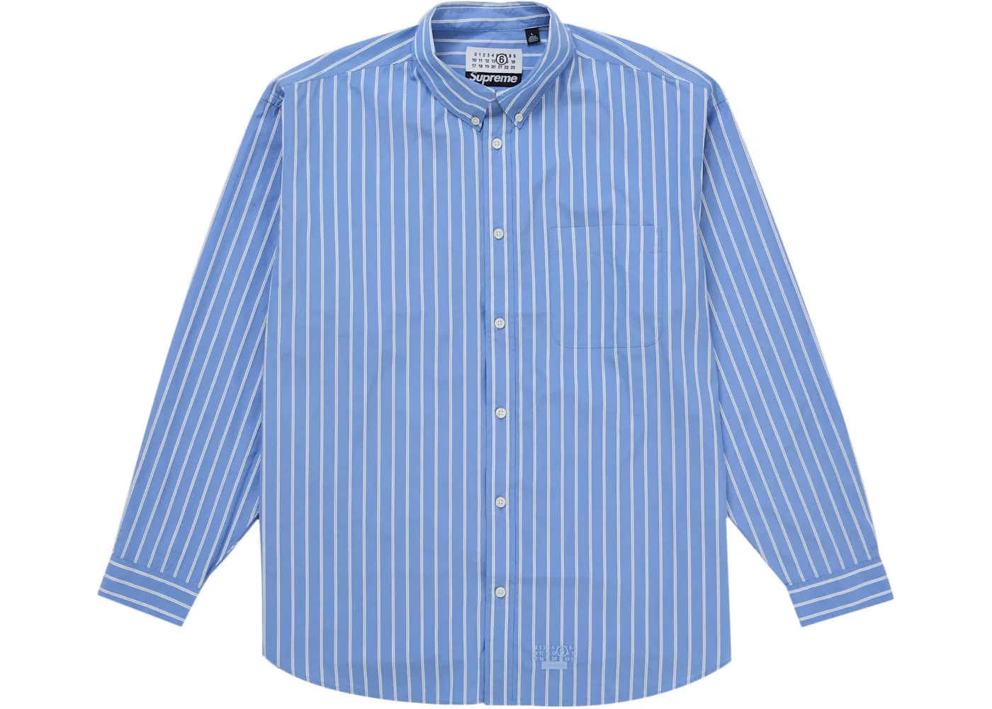 Мужская рубашка с полосками Supreme MM6 Maison Margiela Stripe Shirt, Blue