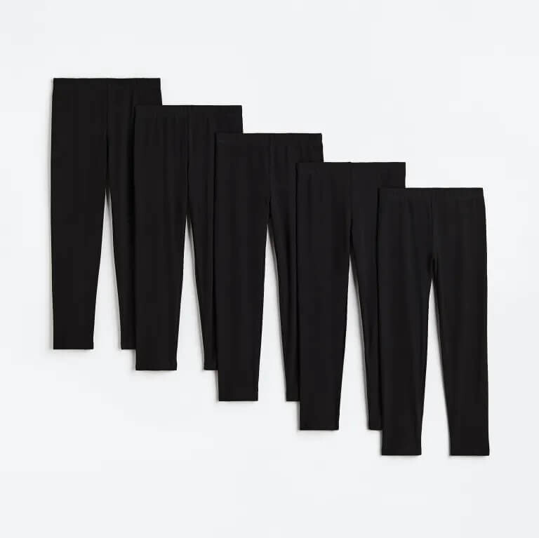 

Комплект из 5 леггинсов из джерси H&M, черный