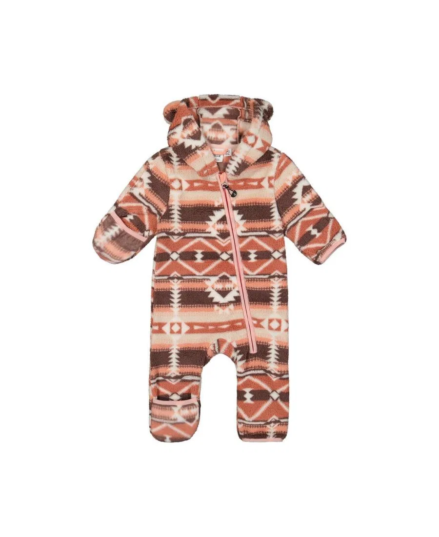 Детский комбинезон-слинг с капюшоном, длинным рукавом, на молнии Deux par Deux, Aztec Pink