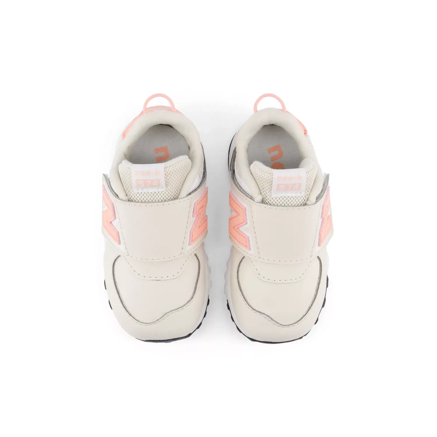 Детские кроссовки New Balance 574 New-B Hook & Loop с застежкой-велкро, Linen With Pink Lemonade — фото 4