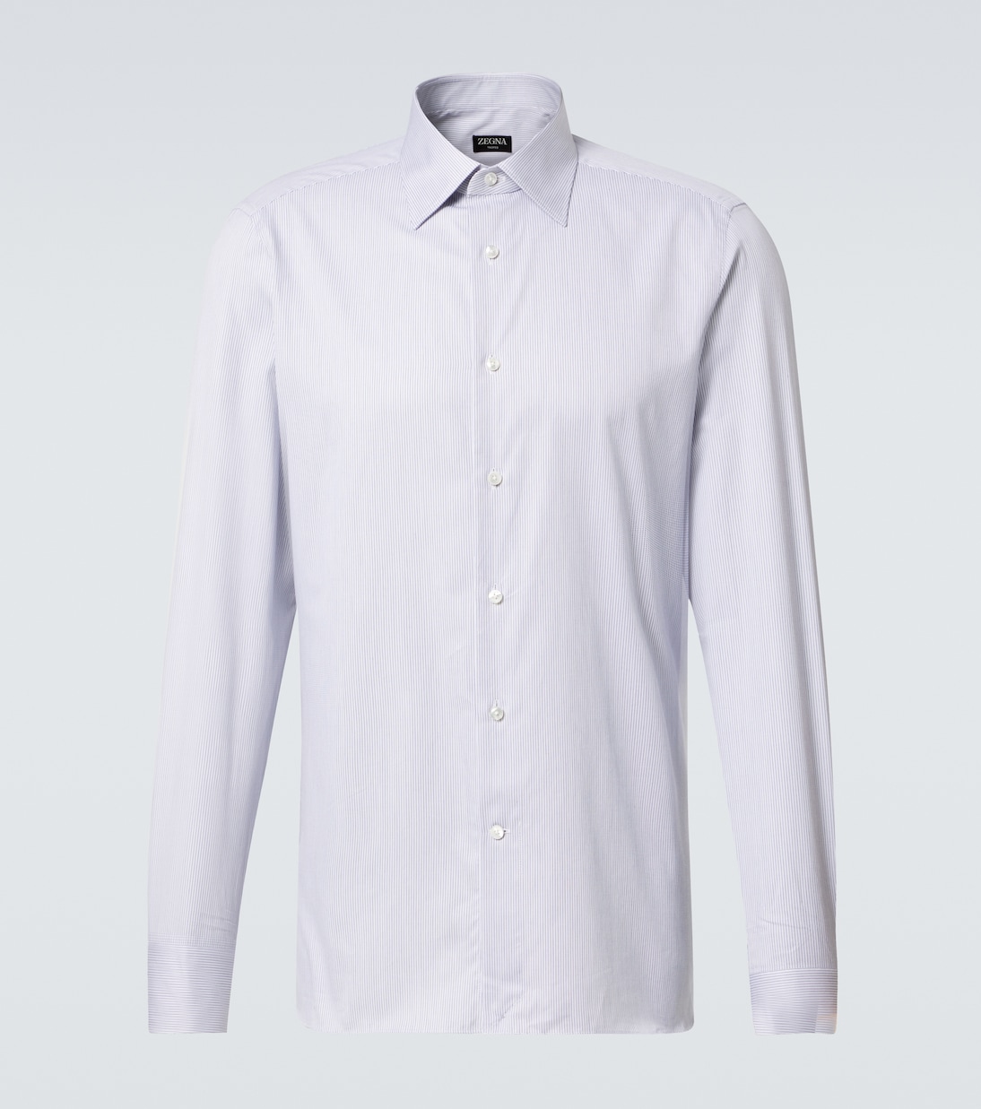 

Полосатая хлопковая рубашка Zegna, White And Navy Blue