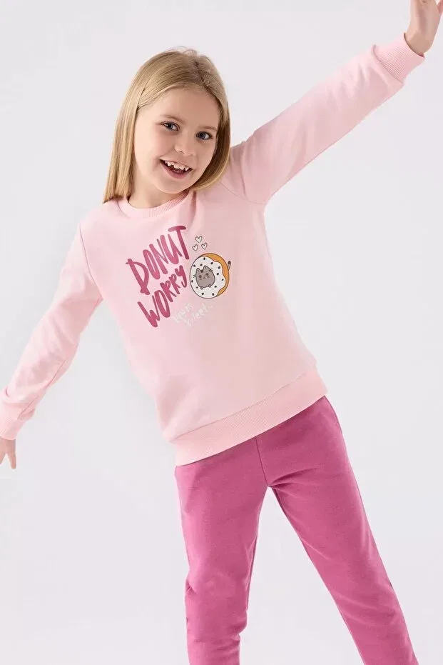 Детский спортивный комплект для девочек с принтом Basics Roly Poly, A.Pink — фото 2