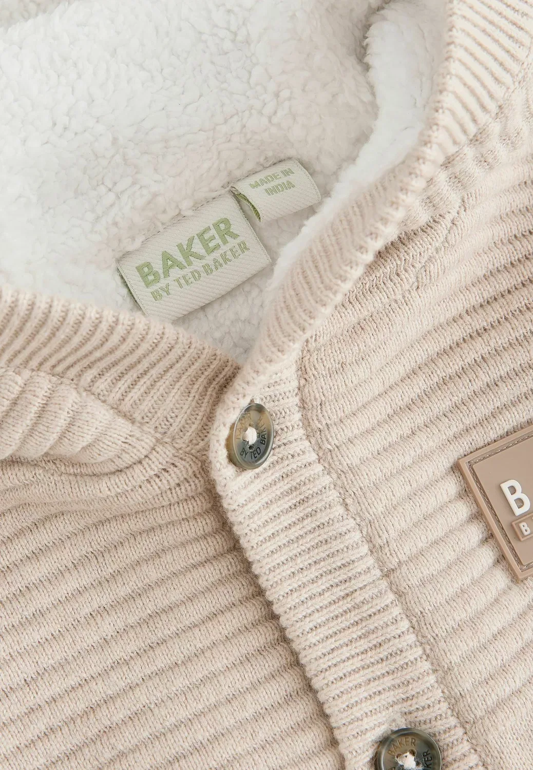 Вязаный комбинезон с капюшоном Baker By Ted Baker, Stone — фото 4