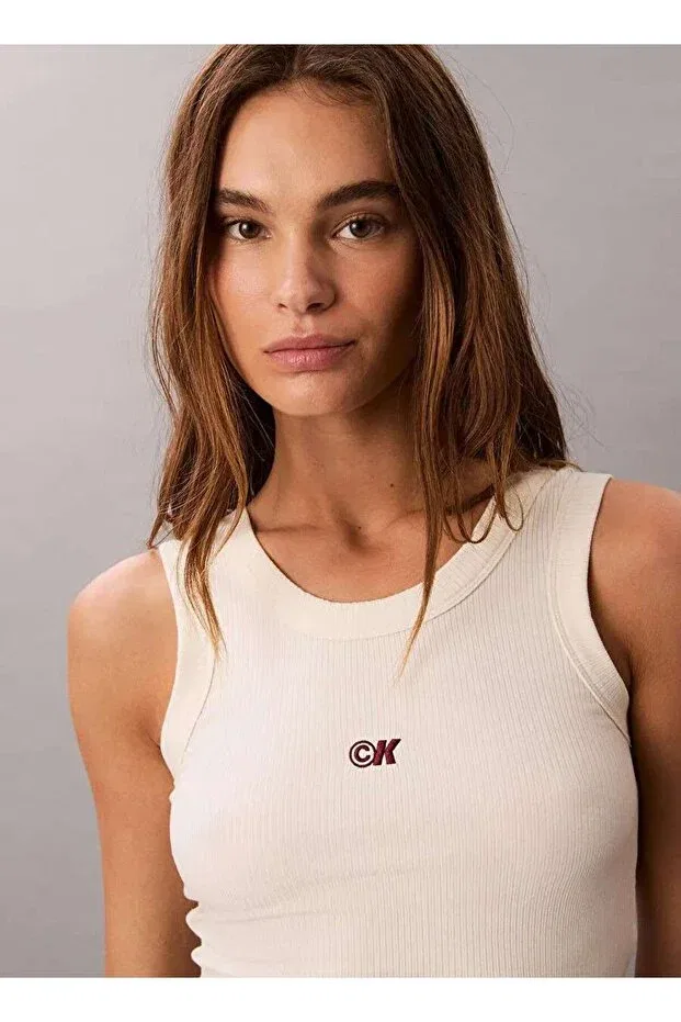 Женский топ без рукавов Calvin Klein, Beige — фото 3