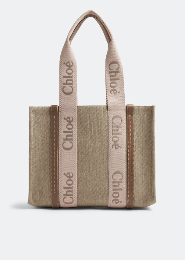 

Сумка-тоут Chloé Woody Medium, бежевый