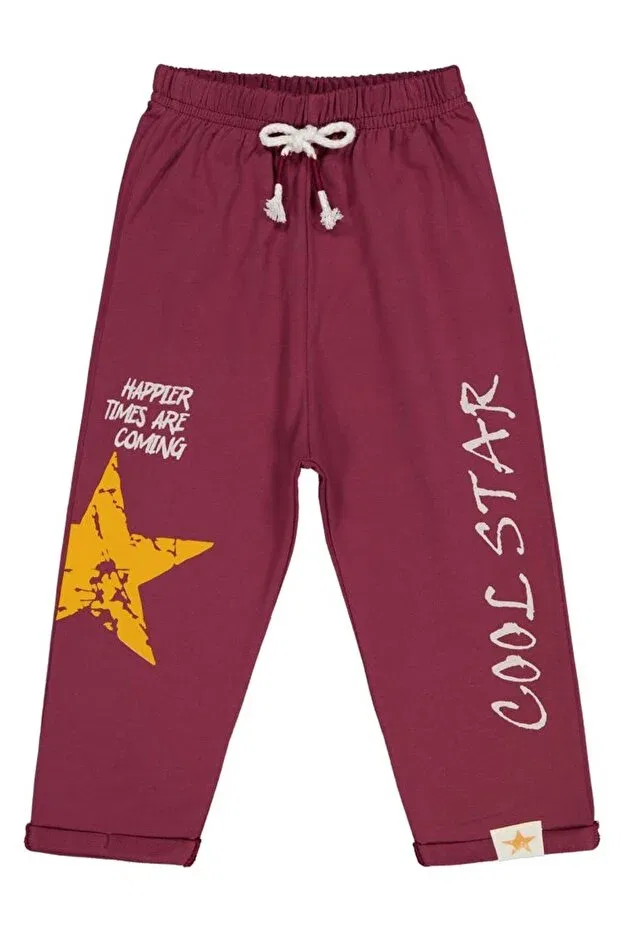 Детские спортивные штаны для мальчиков с принтом Cool star printed Civil Boys, Burgundy