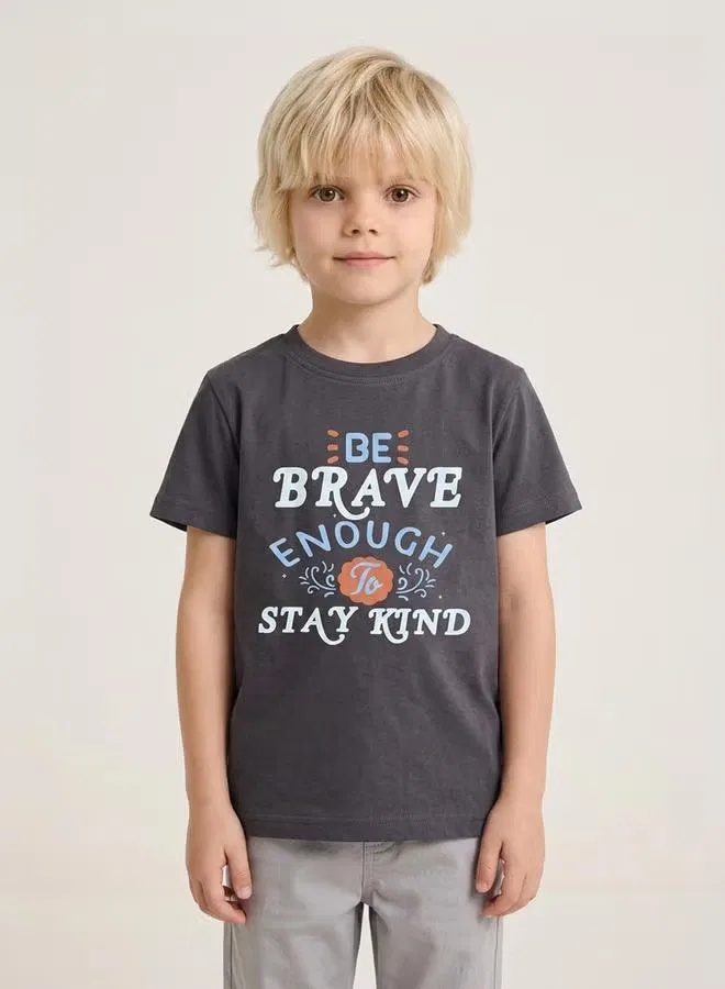Футболка с графическим принтом Boys Graphic Print Regular Fit Take Two, угольный