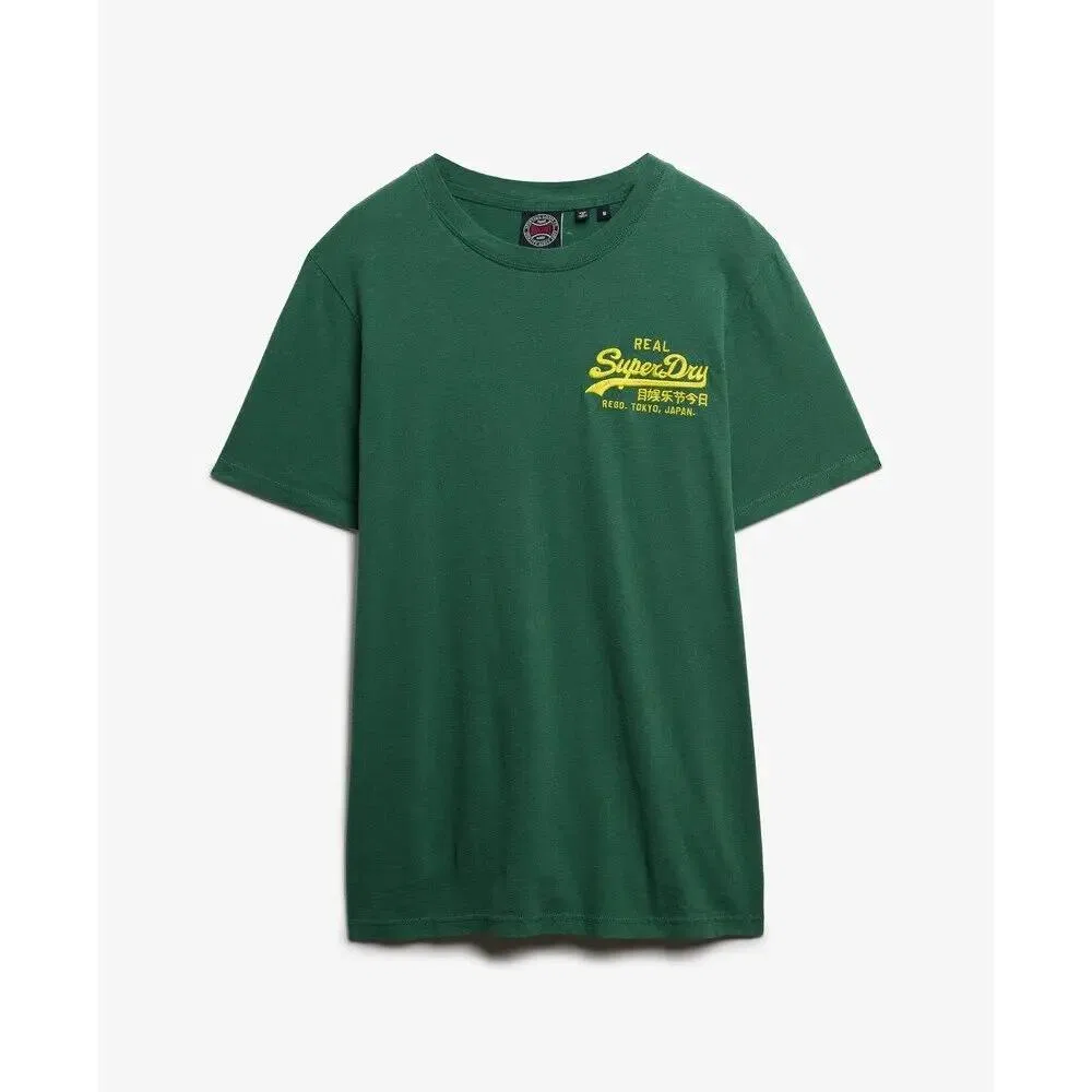 Мужская хлопковая футболка с принтом Vintage Superdry, Grun
