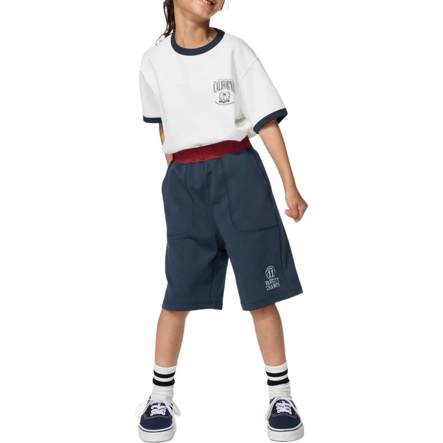 Детские шорты хлопковые UNIQLO, Marine Blue — фото 3