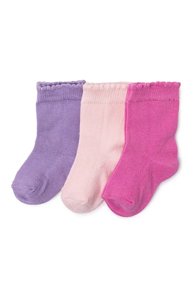Детские носки для девочек 3-предметные HelloBaby Ebebek Hello Baby, Lilac