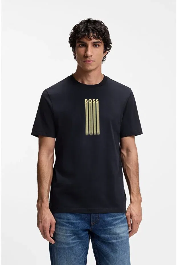 Мужская футболка с принтом Boss, Navy Blue