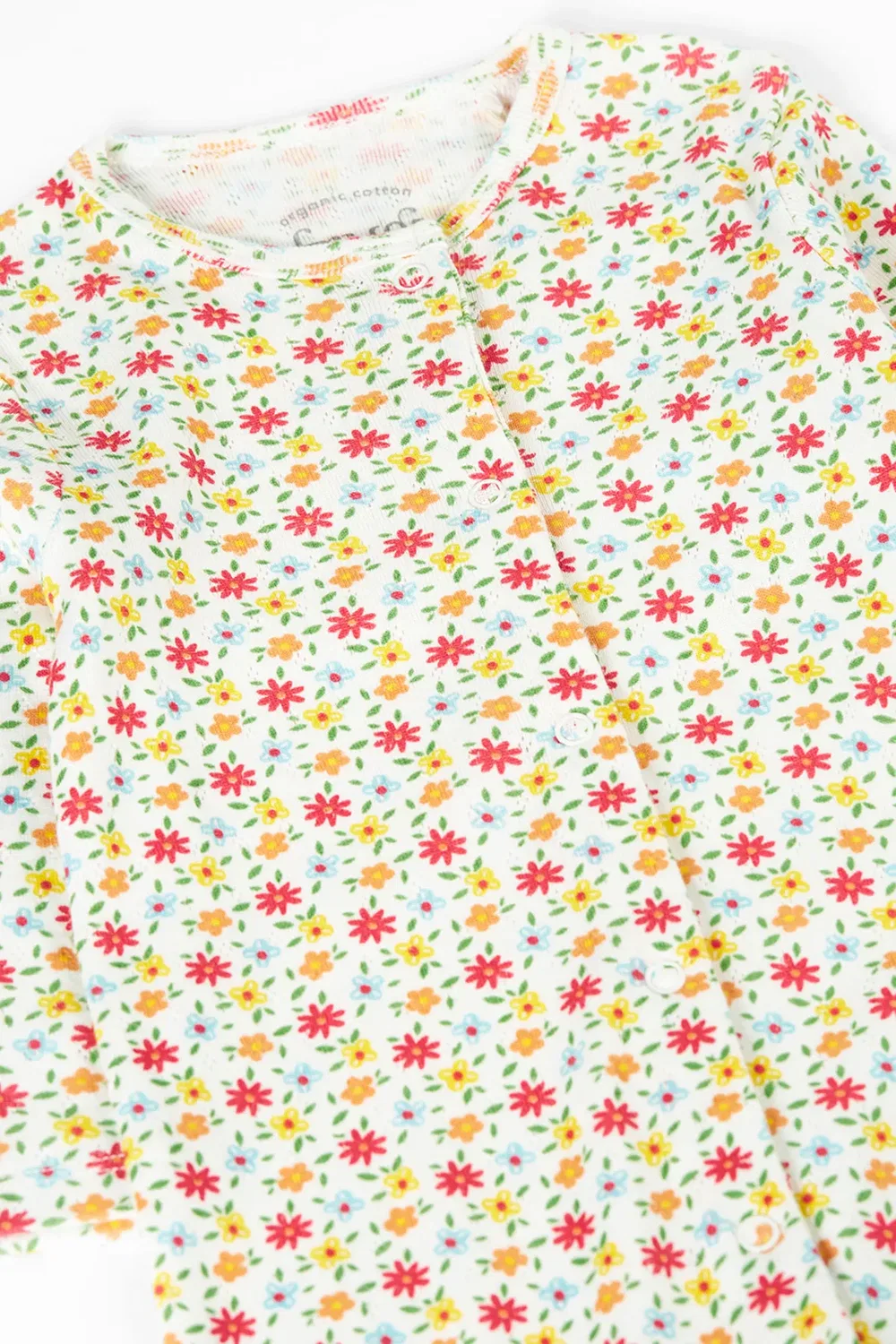 Детский боди-комбинезон с ажурным узором Frugi, White — фото 2