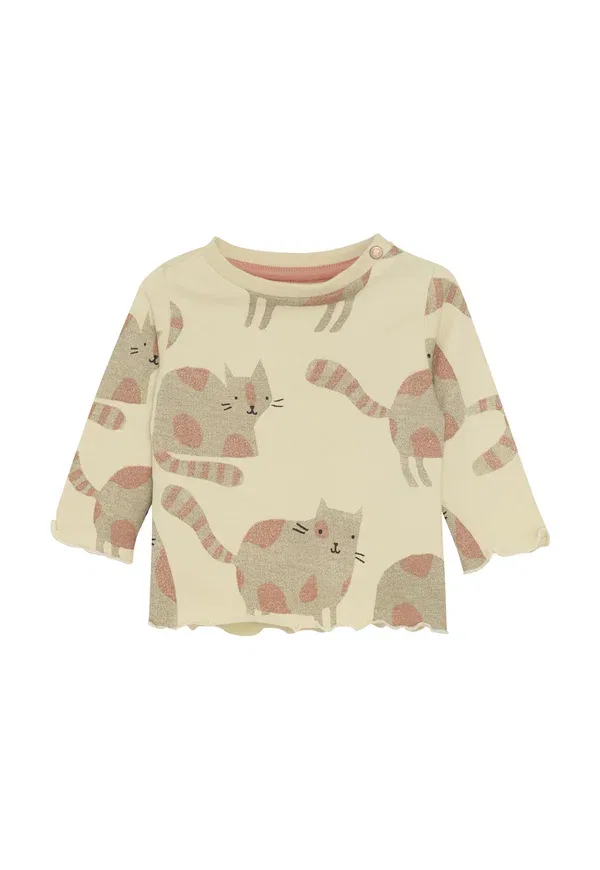 Топ с длинным рукавом, хлопок, Langarm twain - long sleeved top, Noppies, Animals Pattern Medium Grey, серый