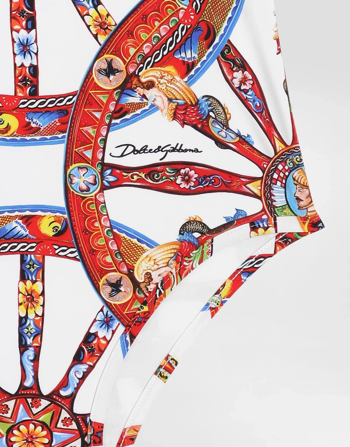 Купальник слитный с принтом «каретто» DOLCE & GABBANA, бежевый — фото 4